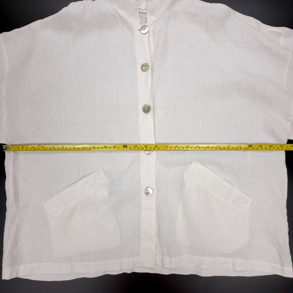 BRYN WALKER 100% Linen Danuta Jacket Button Down Shirt Jacket Lagenlook Minimal - Picture 3 of 9